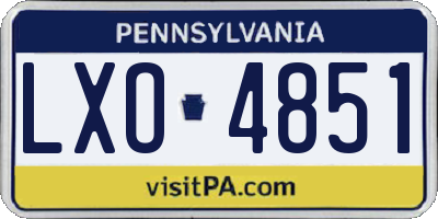 PA license plate LXO4851