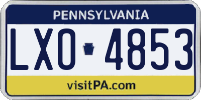 PA license plate LXO4853