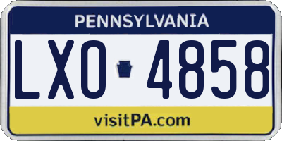 PA license plate LXO4858