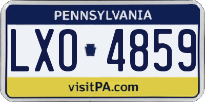 PA license plate LXO4859
