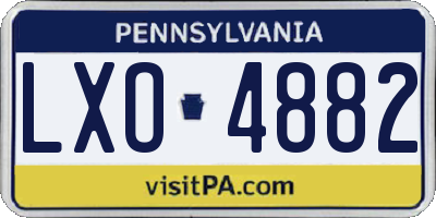 PA license plate LXO4882