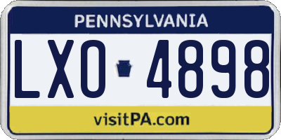 PA license plate LXO4898