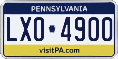PA license plate LXO4900