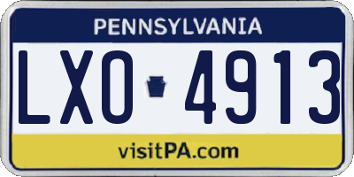 PA license plate LXO4913
