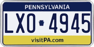 PA license plate LXO4945