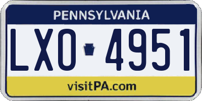 PA license plate LXO4951