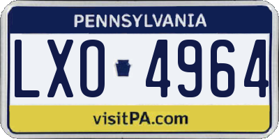 PA license plate LXO4964