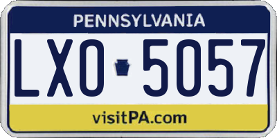 PA license plate LXO5057