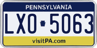 PA license plate LXO5063