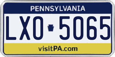 PA license plate LXO5065