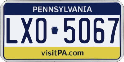 PA license plate LXO5067