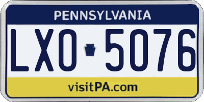 PA license plate LXO5076