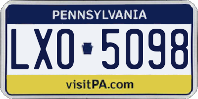 PA license plate LXO5098