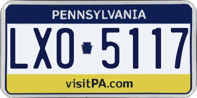 PA license plate LXO5117
