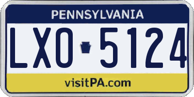 PA license plate LXO5124