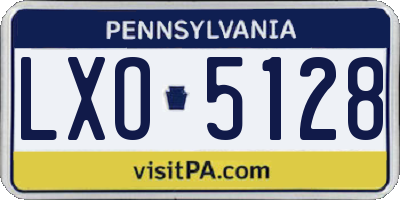 PA license plate LXO5128