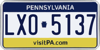 PA license plate LXO5137