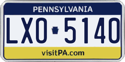 PA license plate LXO5140