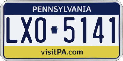 PA license plate LXO5141
