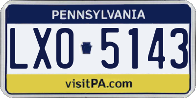 PA license plate LXO5143