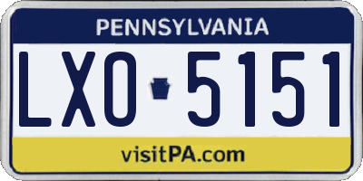 PA license plate LXO5151