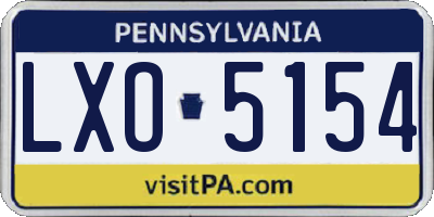 PA license plate LXO5154