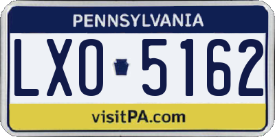 PA license plate LXO5162