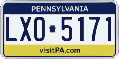 PA license plate LXO5171