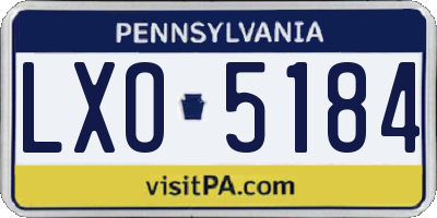PA license plate LXO5184