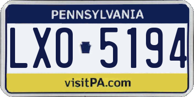 PA license plate LXO5194