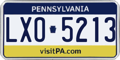 PA license plate LXO5213