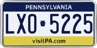PA license plate LXO5225