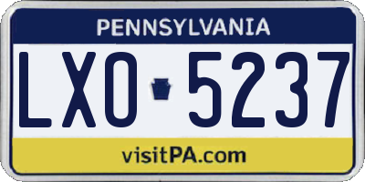 PA license plate LXO5237