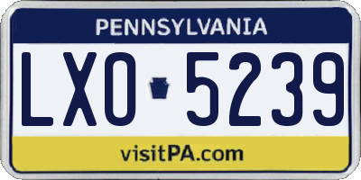 PA license plate LXO5239