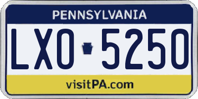 PA license plate LXO5250