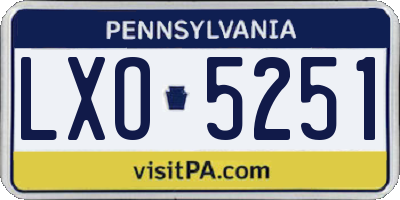 PA license plate LXO5251