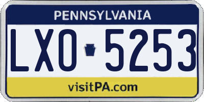 PA license plate LXO5253