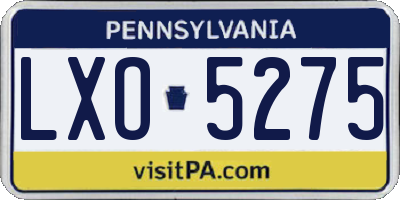 PA license plate LXO5275