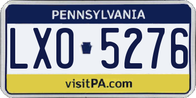 PA license plate LXO5276