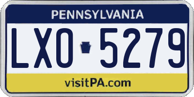 PA license plate LXO5279