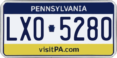 PA license plate LXO5280