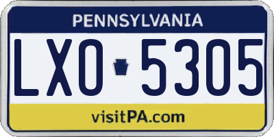 PA license plate LXO5305