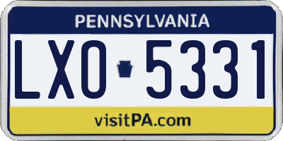 PA license plate LXO5331