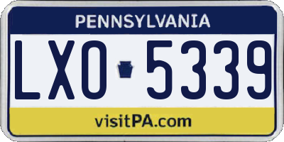 PA license plate LXO5339