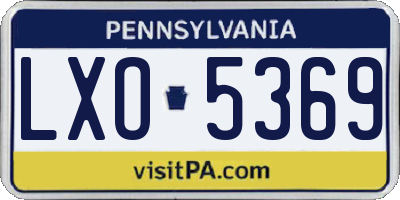 PA license plate LXO5369