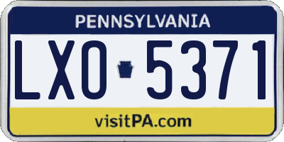 PA license plate LXO5371