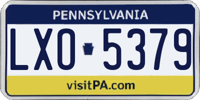 PA license plate LXO5379
