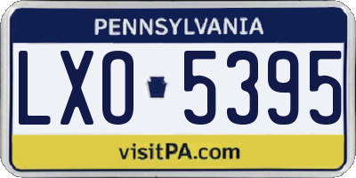 PA license plate LXO5395