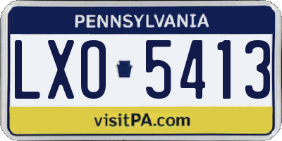 PA license plate LXO5413
