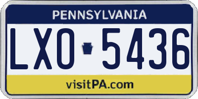 PA license plate LXO5436